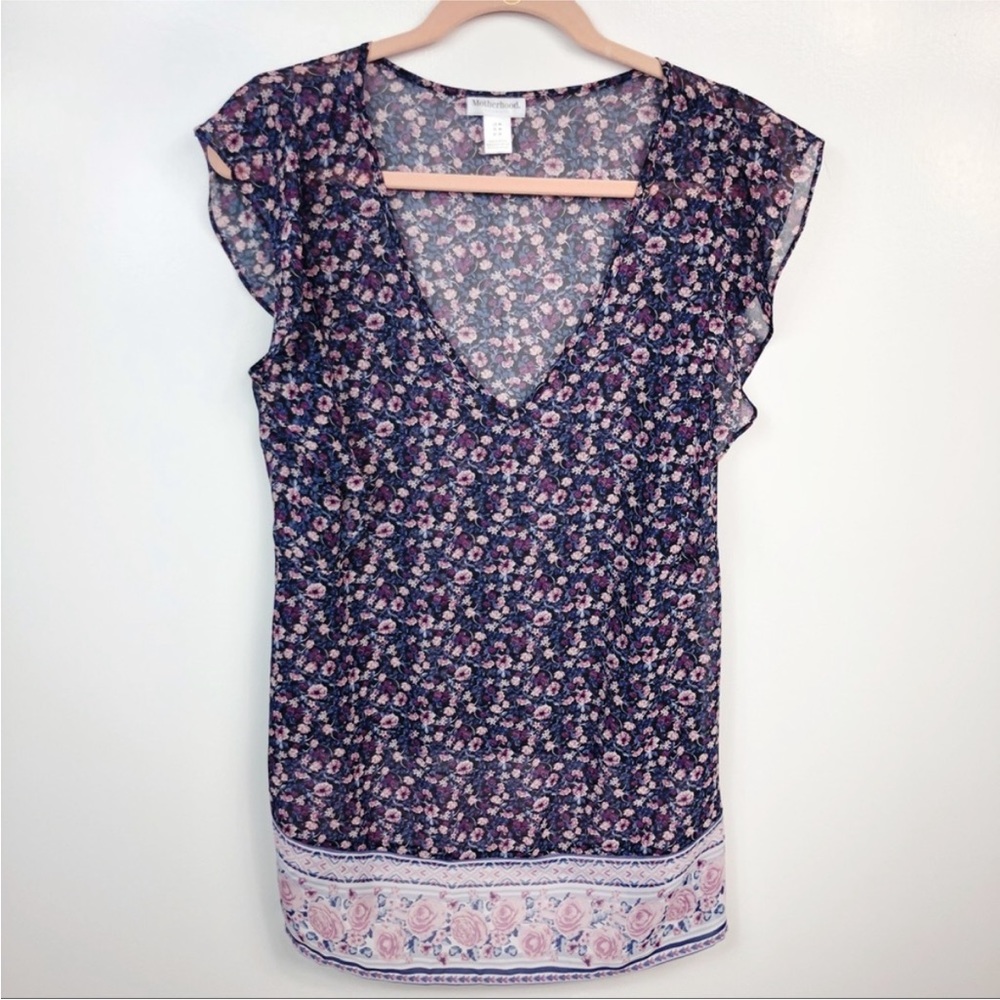 Motherhood Maternity | Floral Tie Back Blouse | Medium